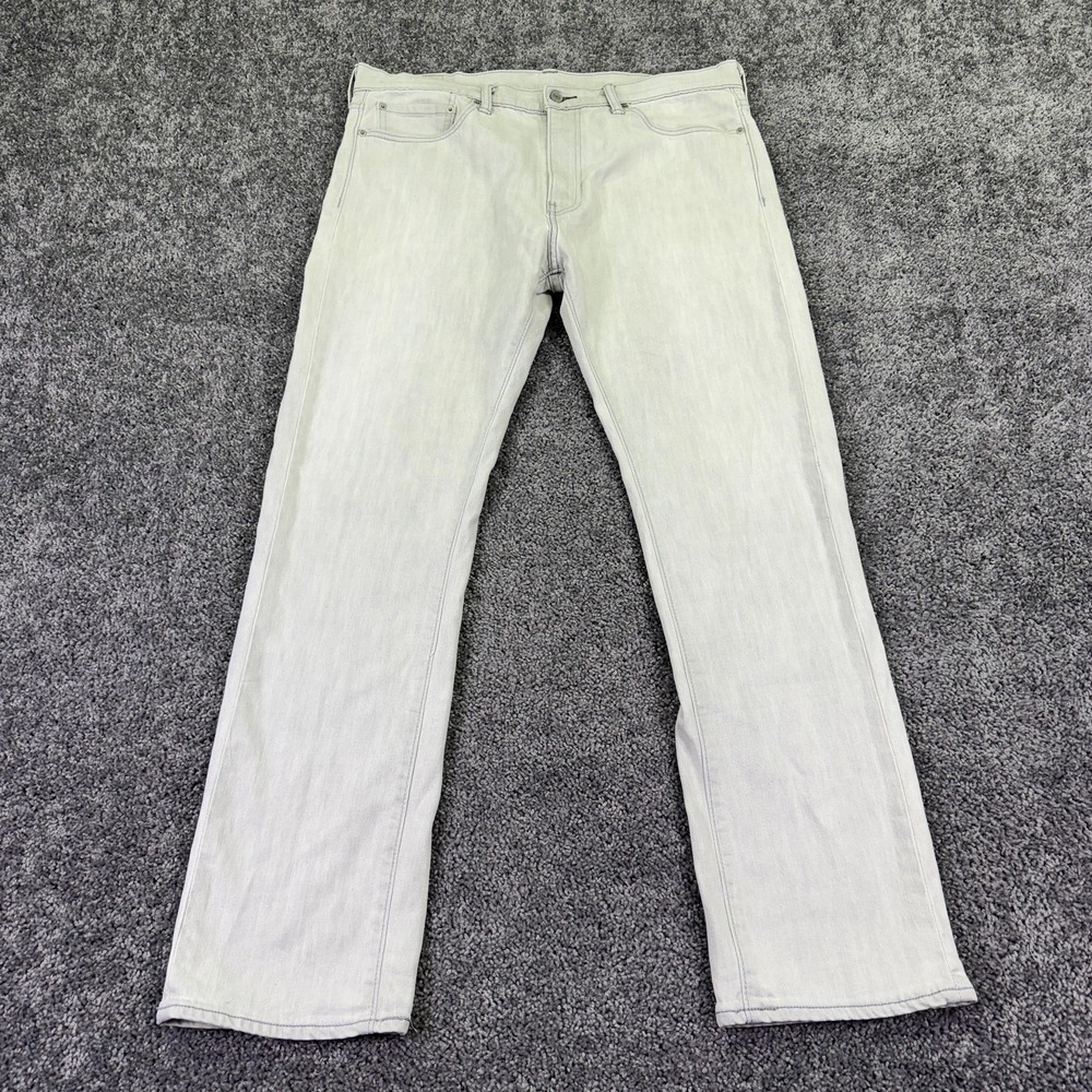 Levis Jeans Mens 36x32 Gray 513 Slim Straight Light Wash Denim Casual Logo City